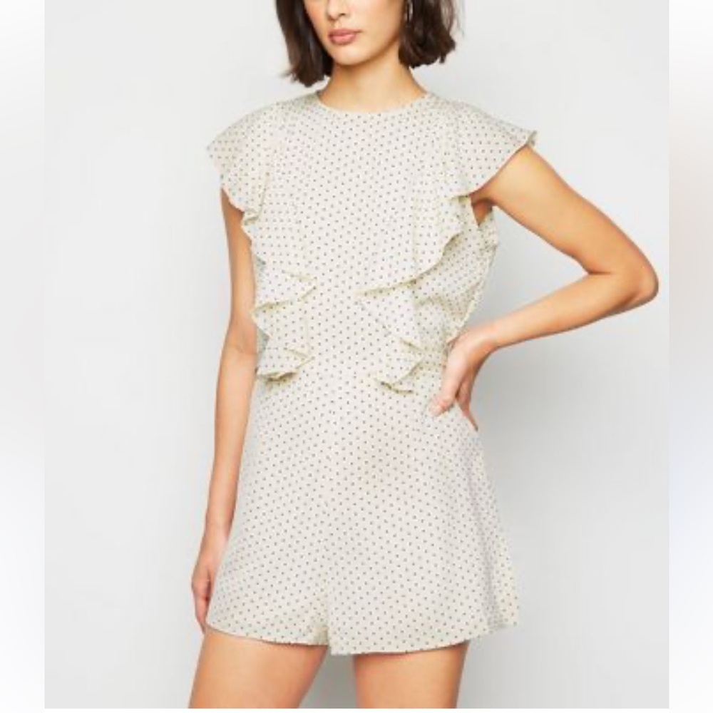 AX Paris - Polka Dot Ruffle Sleeve Romper